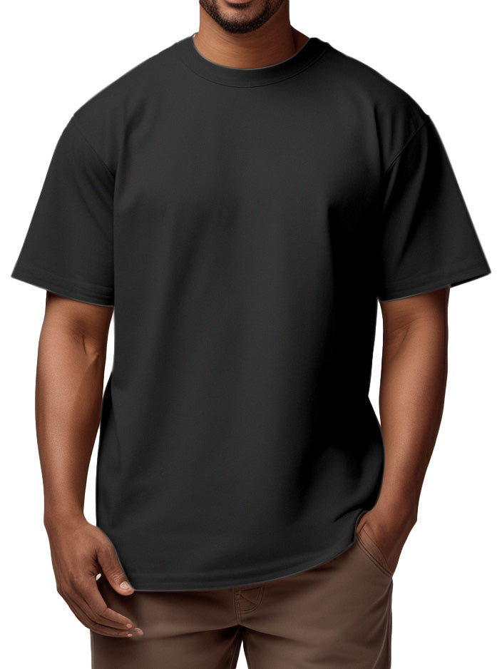 Men's Basic Solid Color Cotton Short-sleeved T-shirt