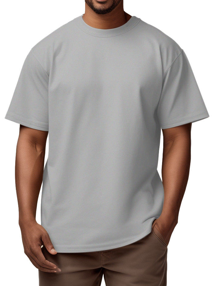 Men's Basic Solid Color Cotton Short-sleeved T-shirt