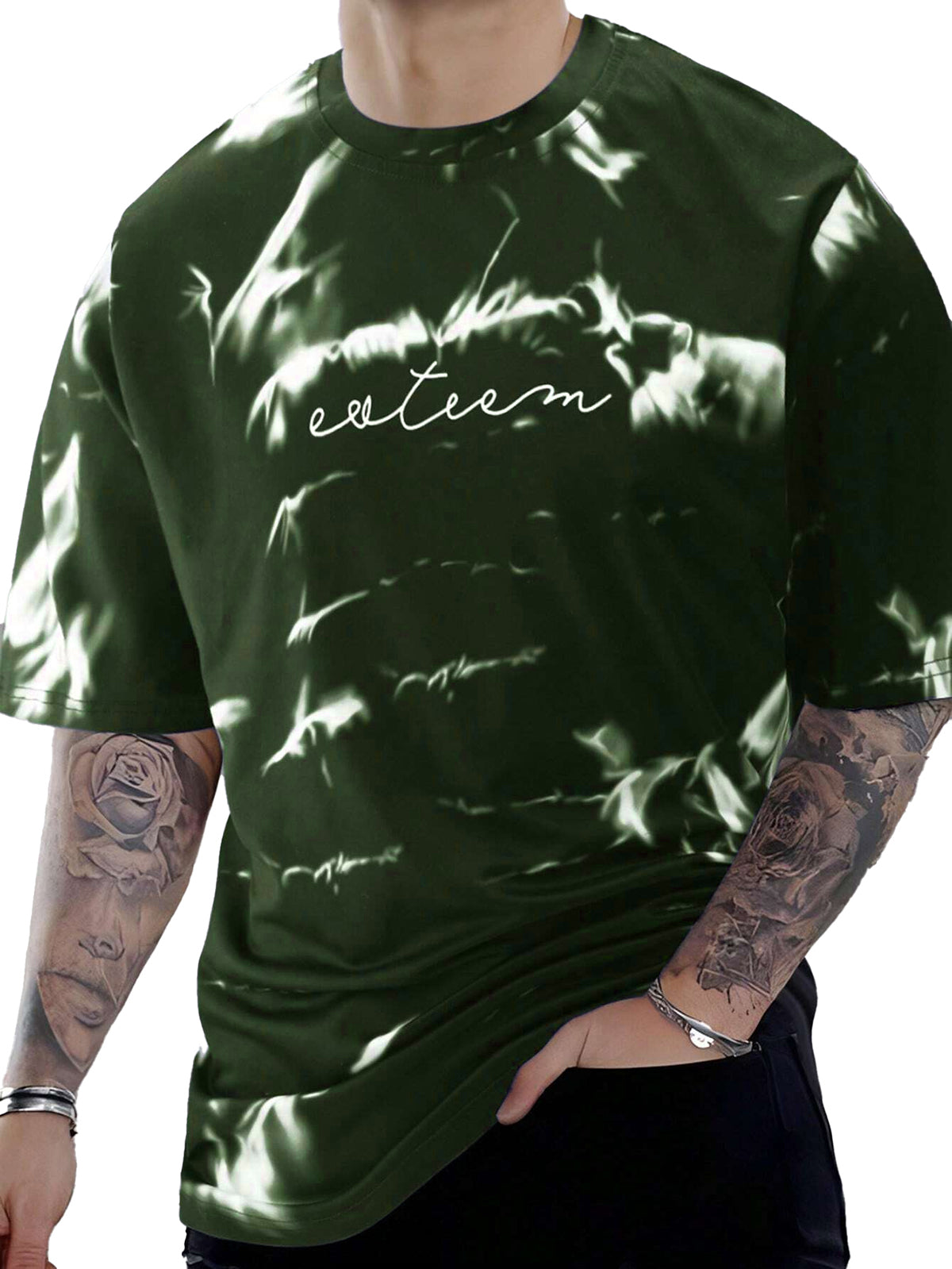 Men's Fashionable Tie Dye Printed Short Sleeve T-shirt