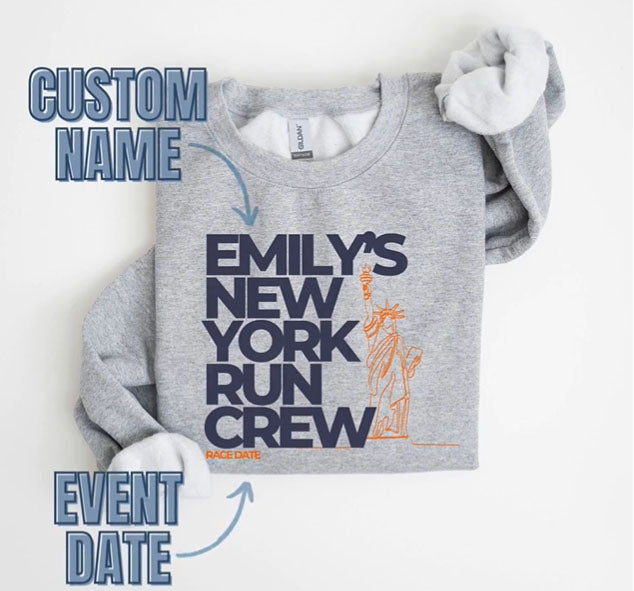 Personalized New York Running Support Crew Sweatshirt