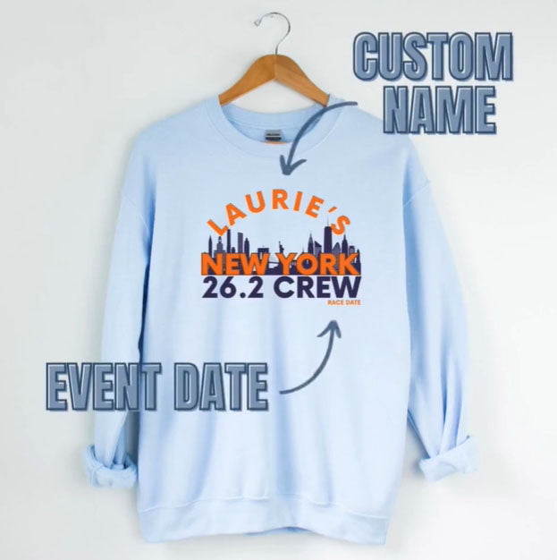 Personalized New York Running Support Crew Sweatshirt