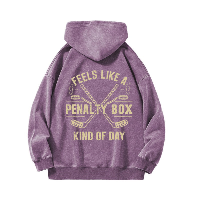 Hockey Penalty Box Casual Washed Hoodie