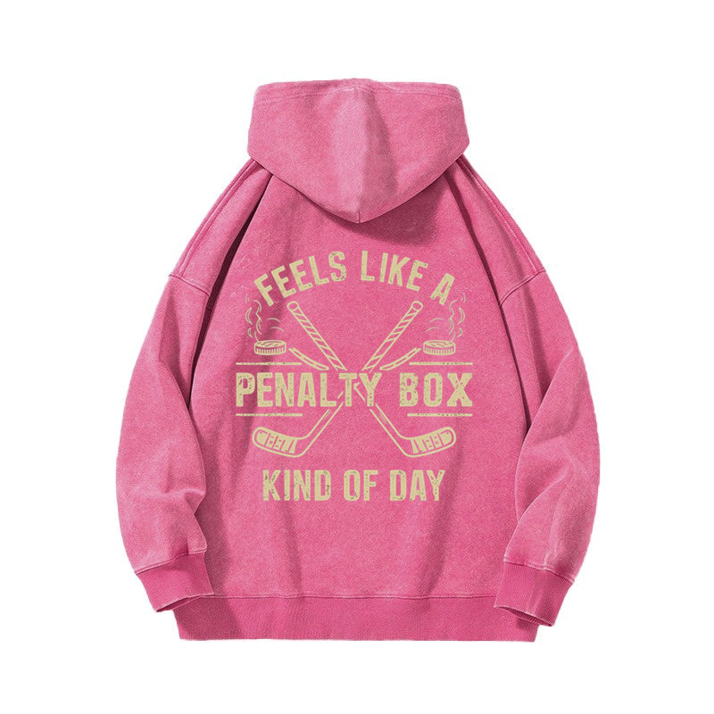 Hockey Penalty Box Casual Washed Hoodie
