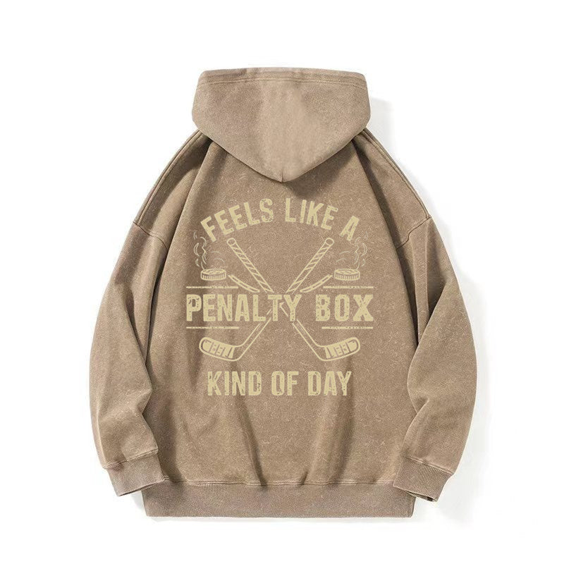 Hockey Penalty Box Casual Washed Hoodie