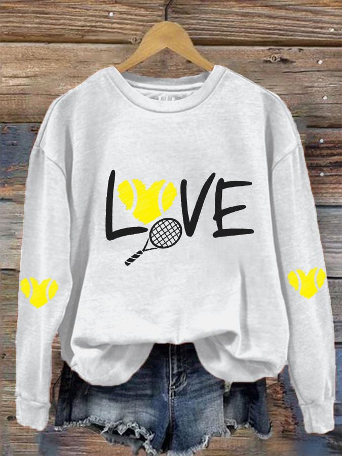 women's love tennis sweatshirt