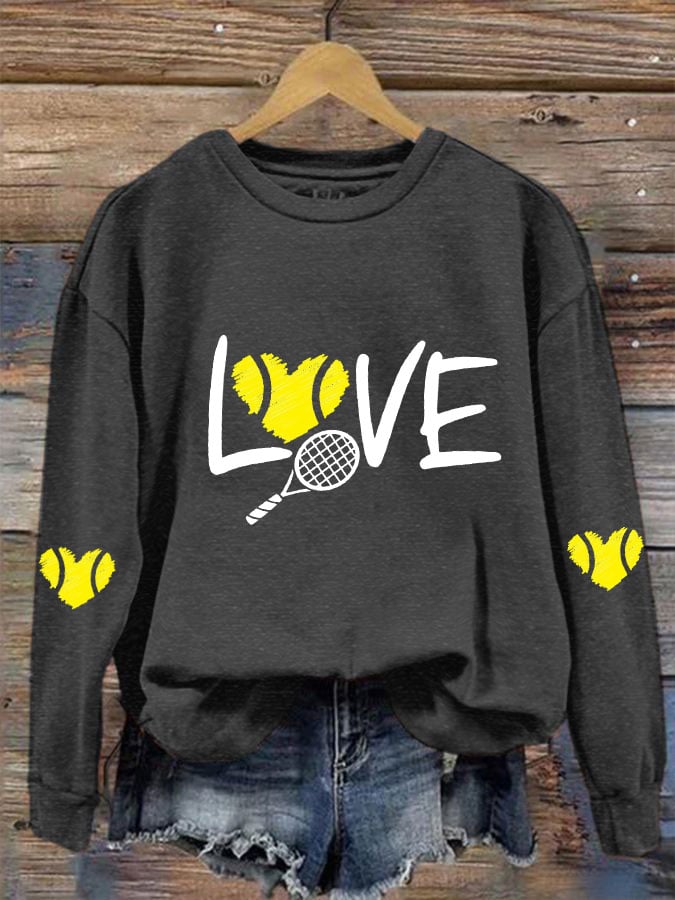 women's love tennis sweatshirt