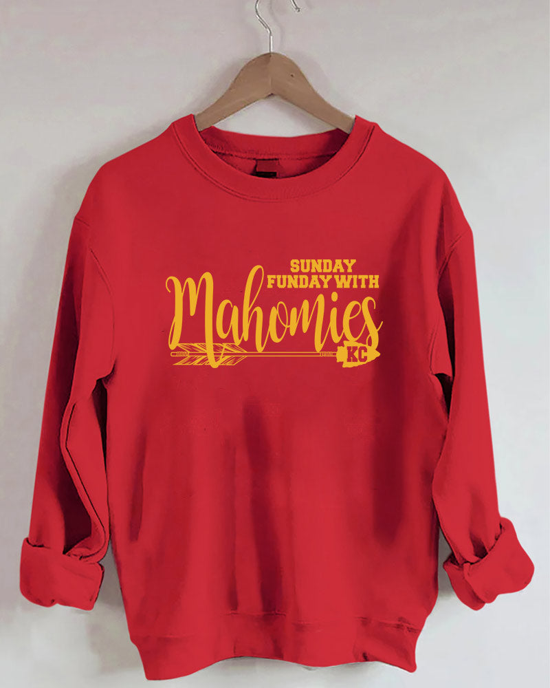 Sunday Funday with Mahomies KC Crewneck Sweatshirt