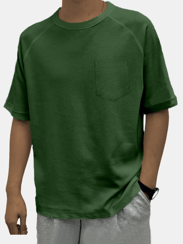 Men's Solid Color Simple Raglan Short Sleeve T-shirt