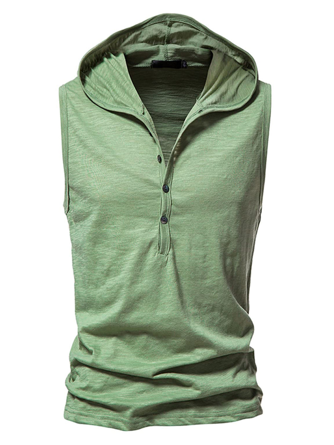 Men's Hooded Casual Fashion Sleeveless Bamboo Cotton T-shirt