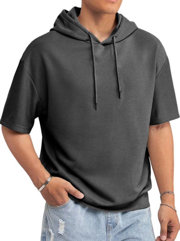 Men's Basic Casual Hooded Short Sleeve T-shirt