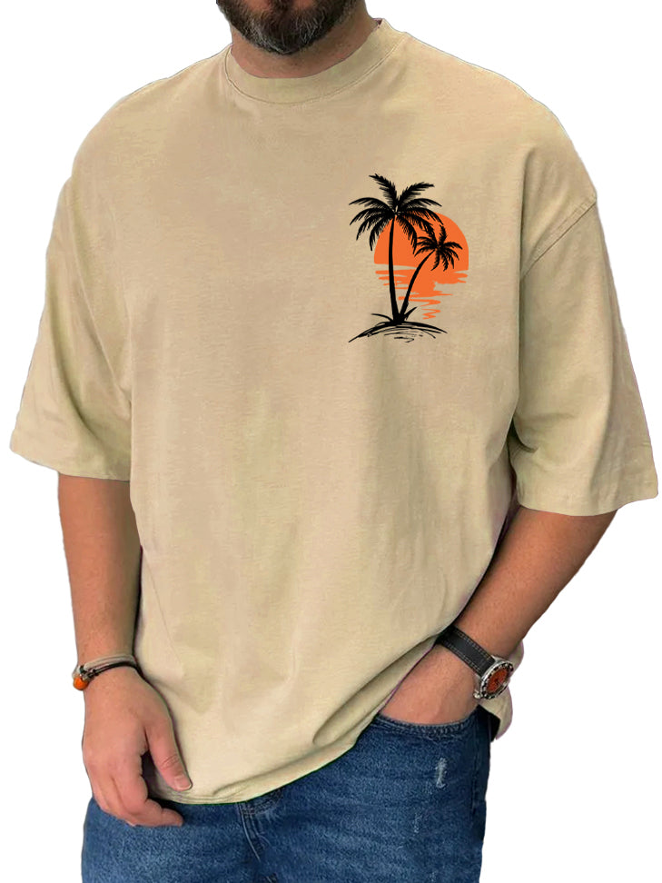 Men's Hawaiian Beach Fun Print Short Sleeve T-Shirt