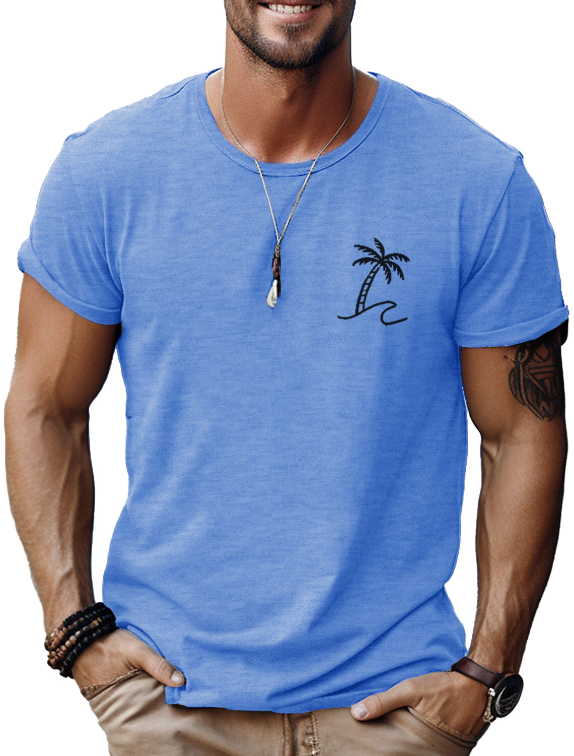 Men's Fashion Casual Coconut Print Short Sleeve T-Shirt