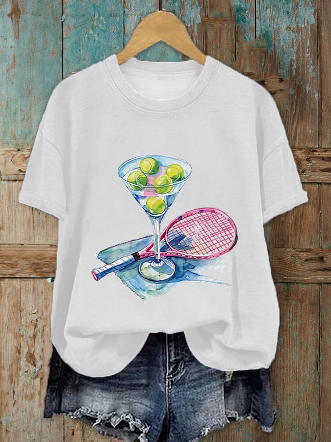 Women's Funny Tennis Tennis Lover Printed T-Shirt