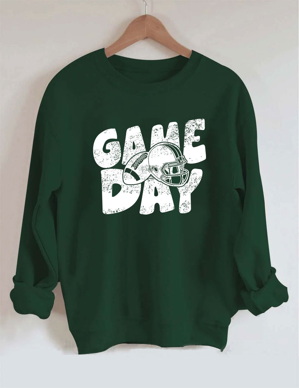 Distressed Helmet Football Game Day Sweatshirt