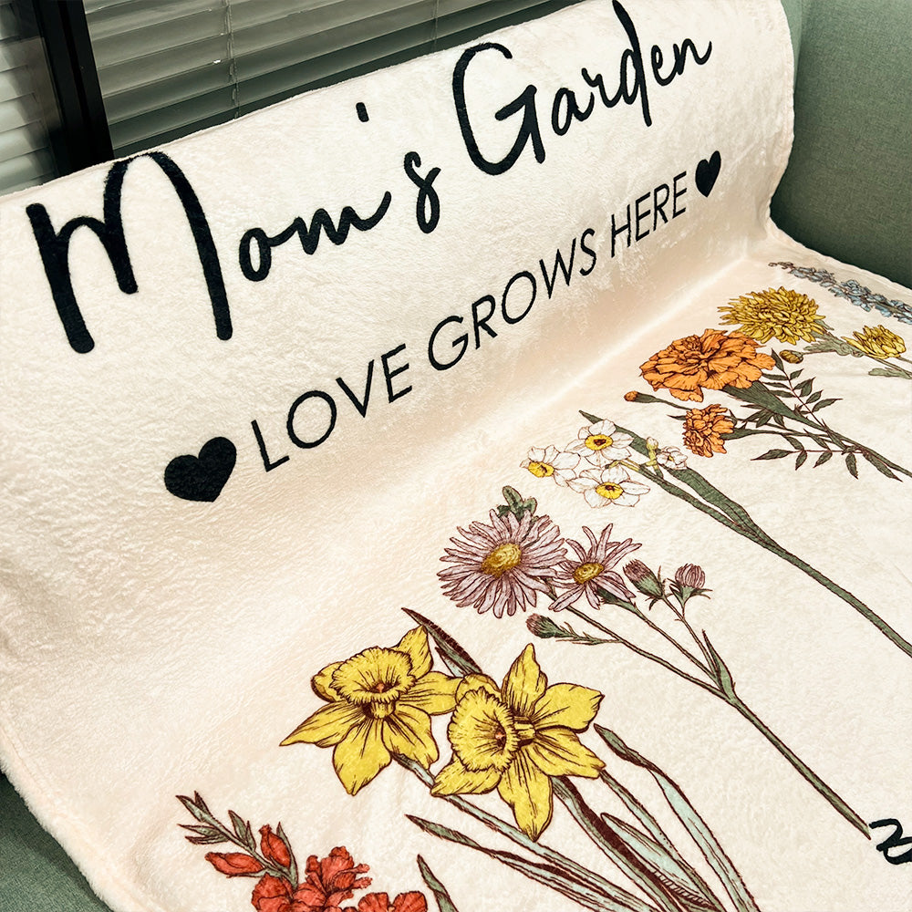 ⭐Mom's Garden is Her Children Customized Summer Blanket