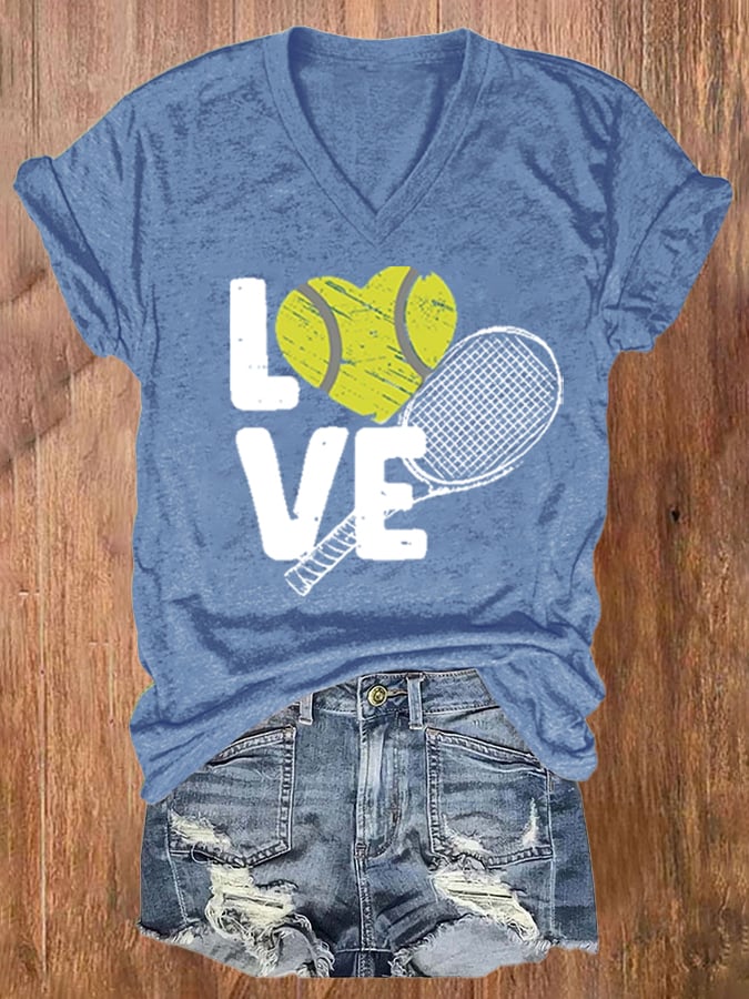 Women's  Apres Tennis  Printed Short-Sleeved T-Shirt