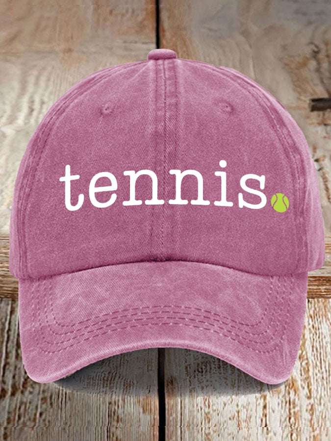 Women's Retro Tennis Print Baseball Cap