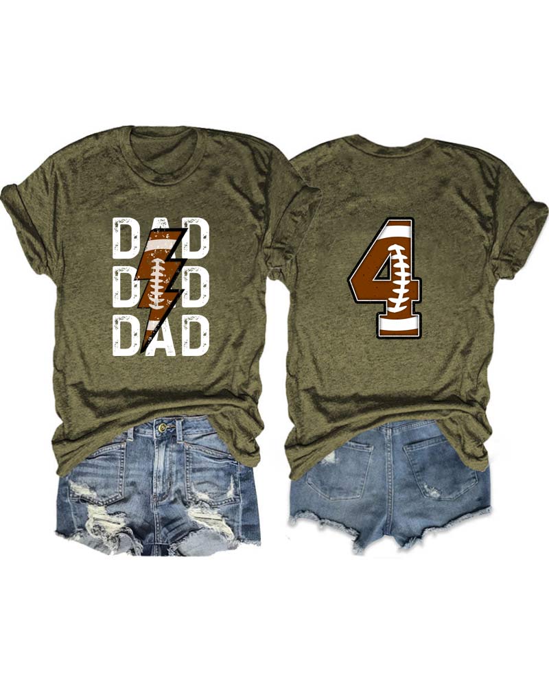 Football Dad Personalized Number T-Shirt