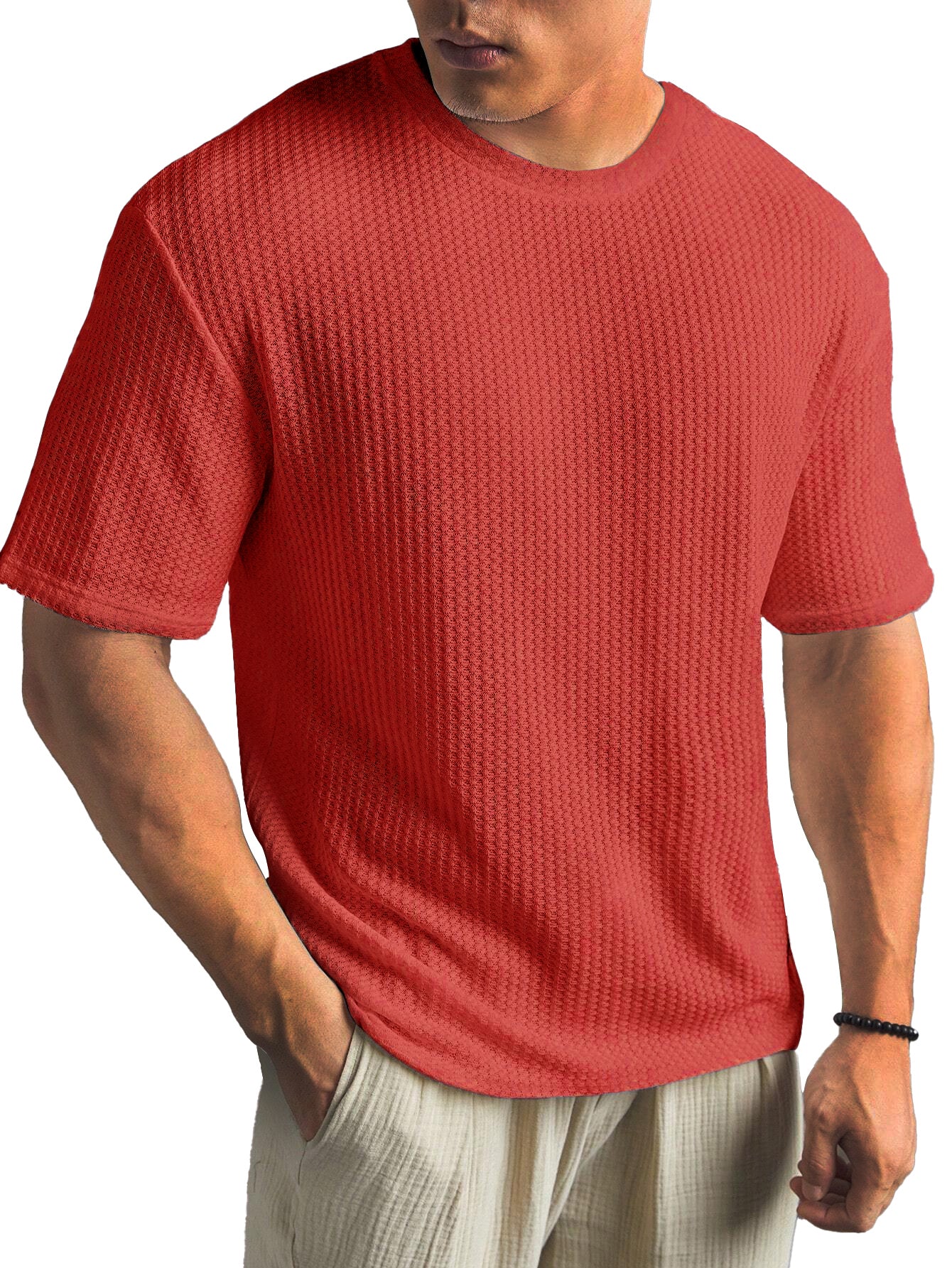 Men's Fashionable Basic Round Neck Short Sleeve T-Shirt