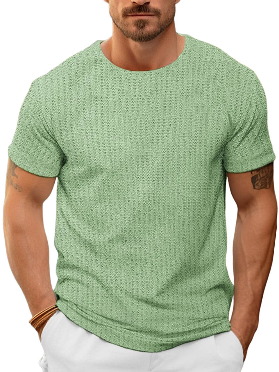 Men's Casual Basic Round Neck Short Sleeve T-Shirt