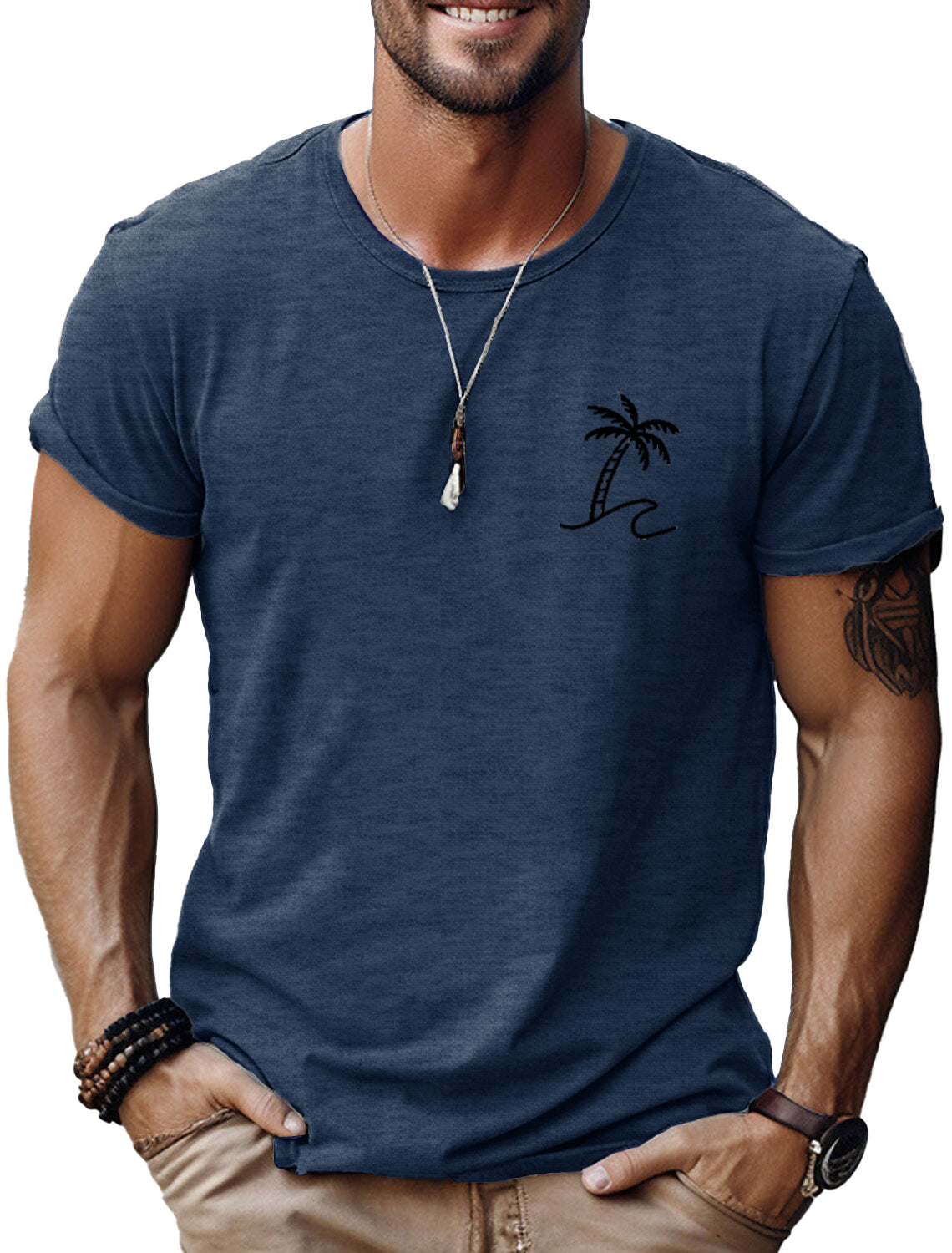 Men's Fashion Casual Coconut Print Short Sleeve T-Shirt