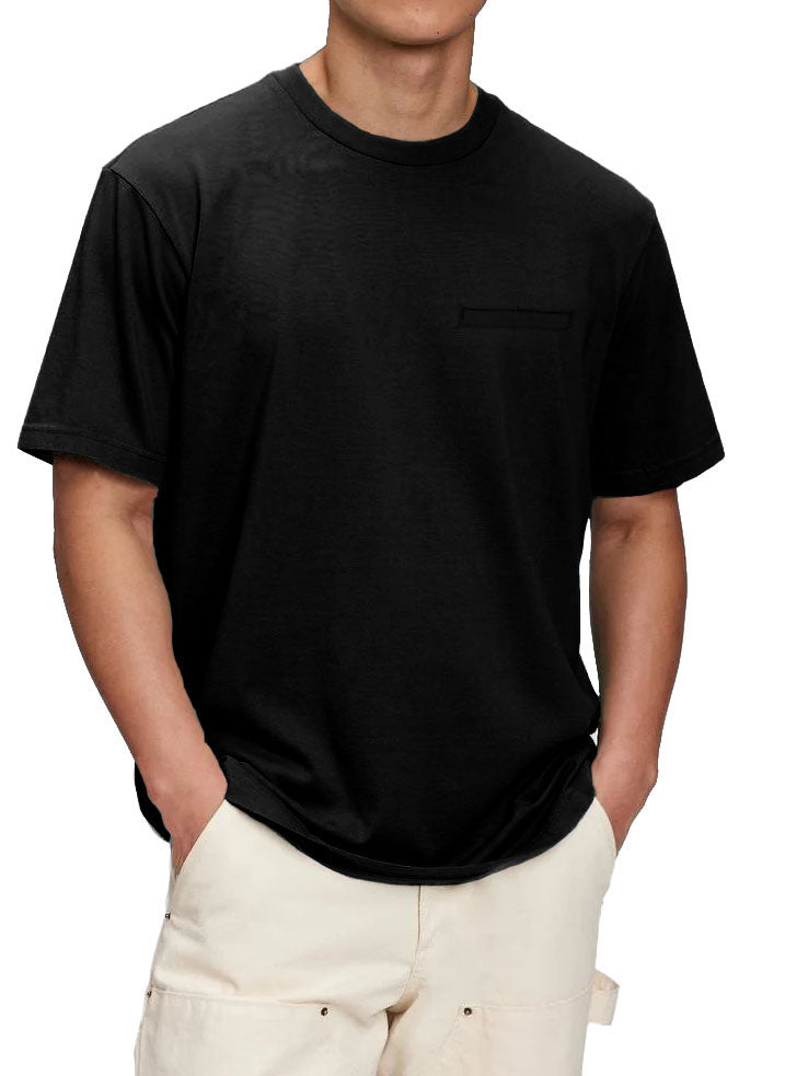 Men's Casual Single Lip Bag Short Sleeve T-Shirt