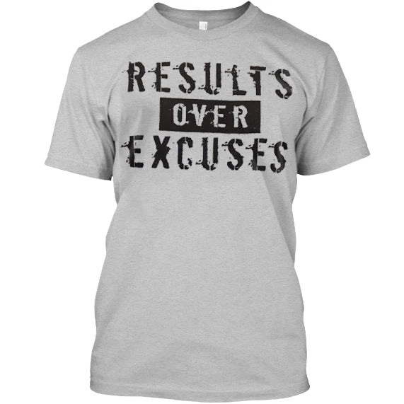 results over excuses letter print mens casual summer t shirt