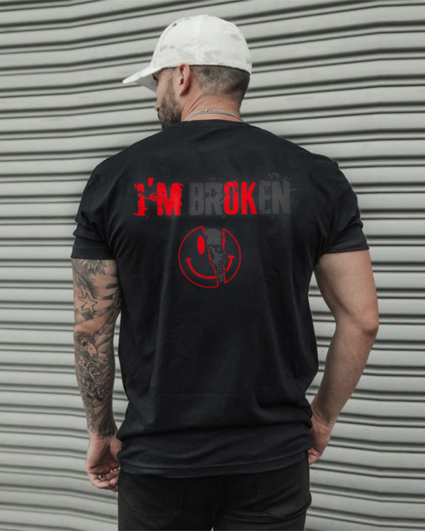 Vintage I'm Broken Skull Men's Monogram T-shirt