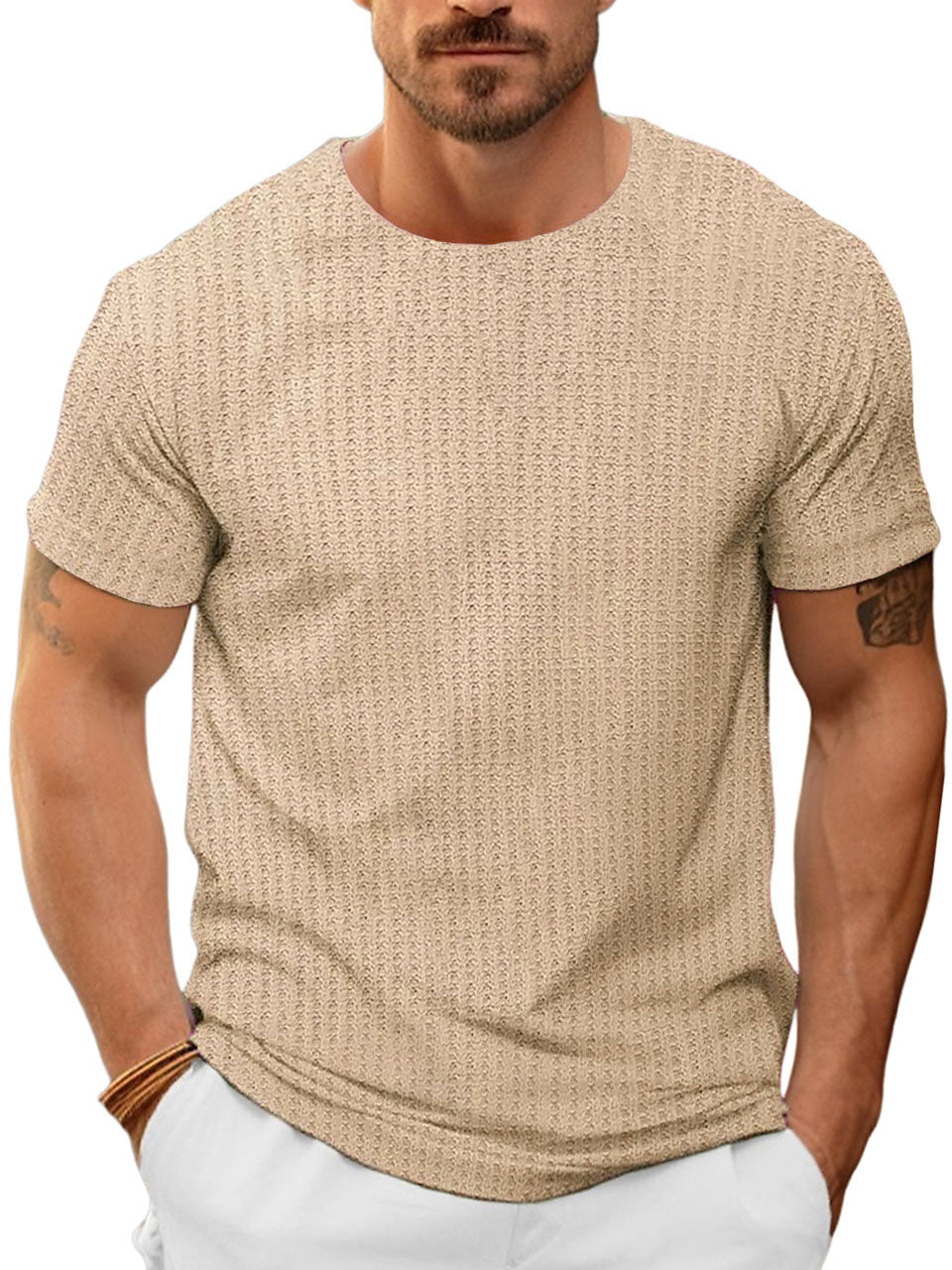 Men's Casual Basic Round Neck Short Sleeve T-Shirt