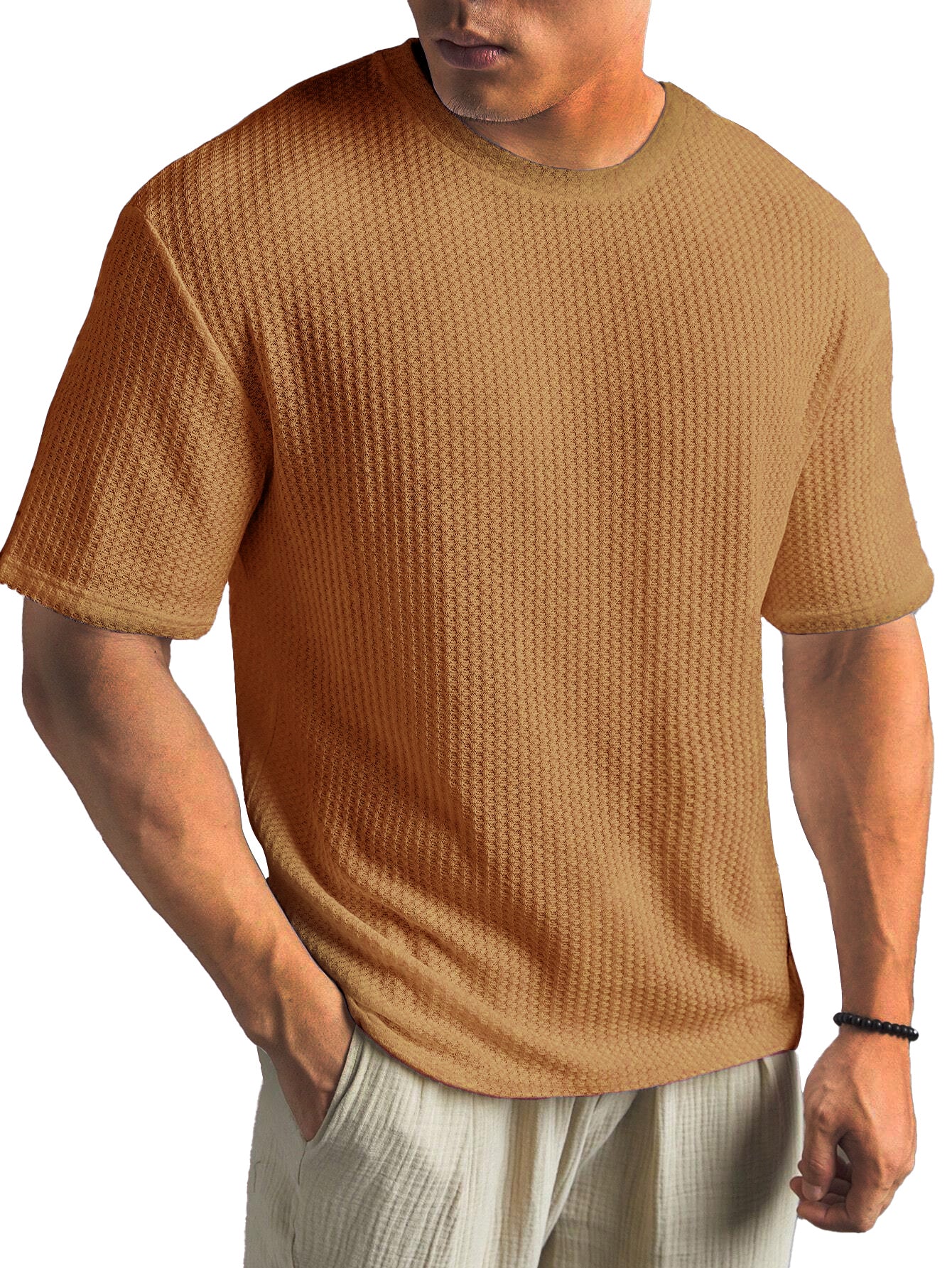 Men's Fashionable Basic Round Neck Short Sleeve T-Shirt