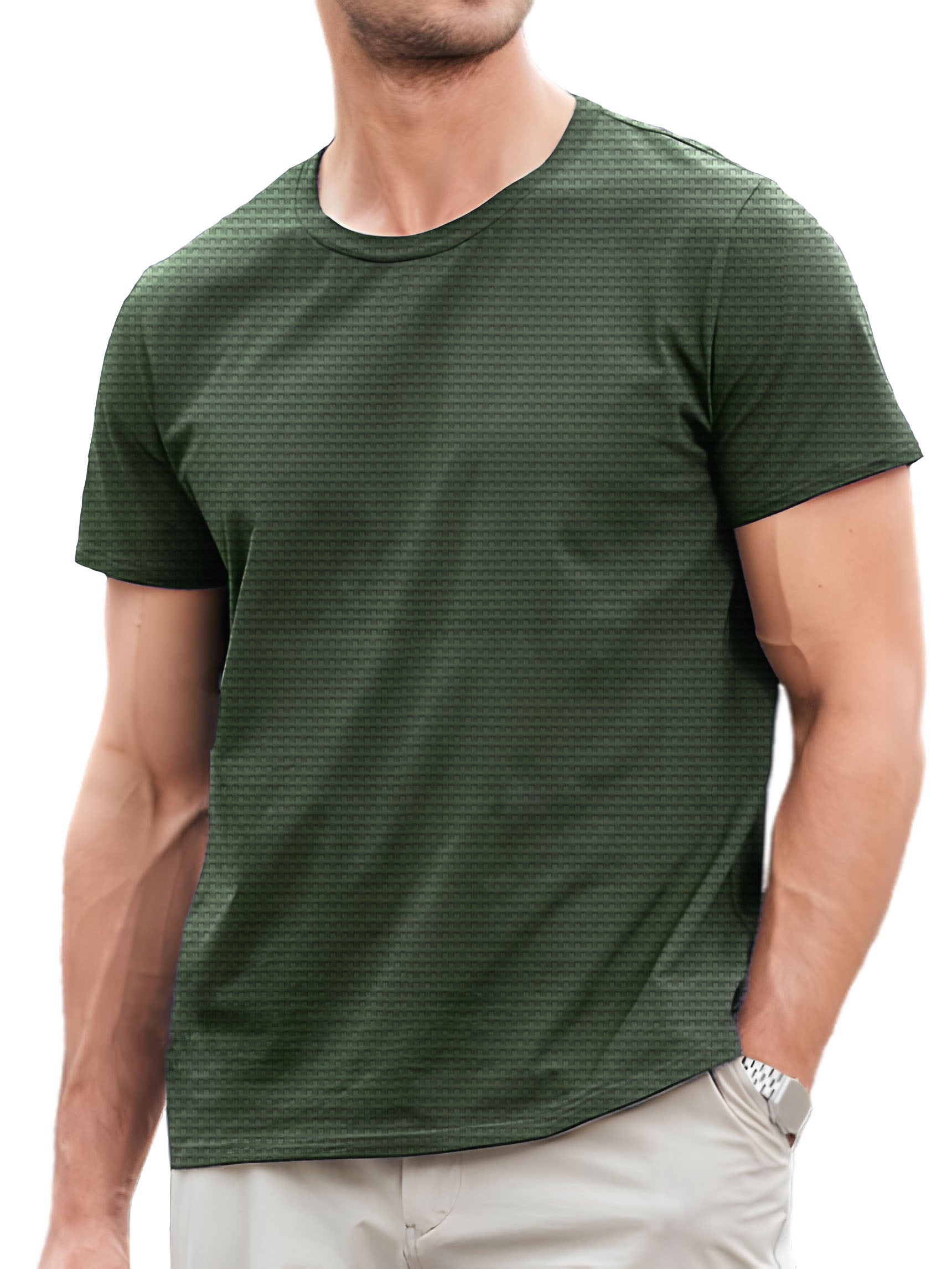 Men's Round Neck Mesh Ice Silk Short-Sleeved T-shirt