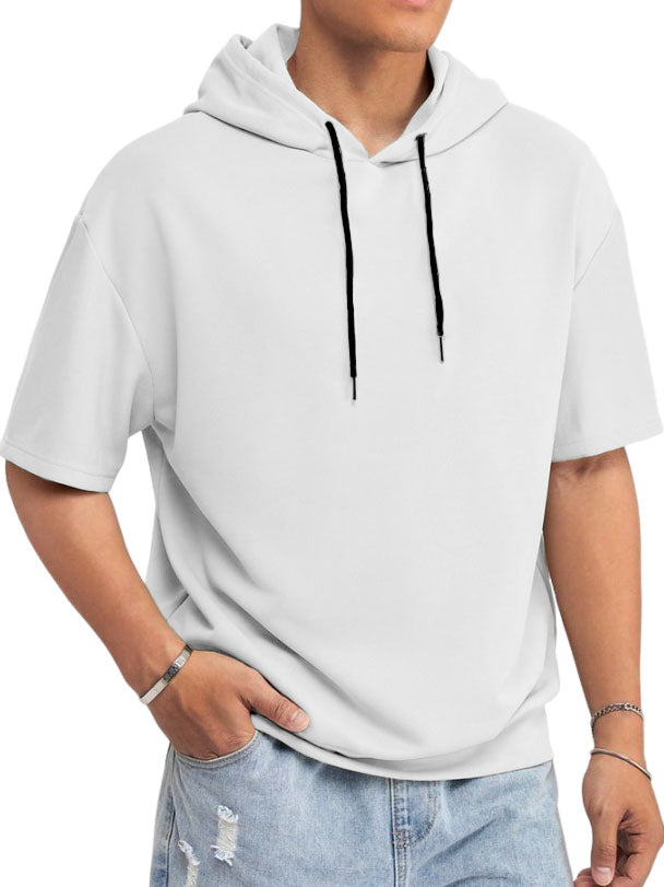 Men's Basic Casual Hooded Short Sleeve T-shirt