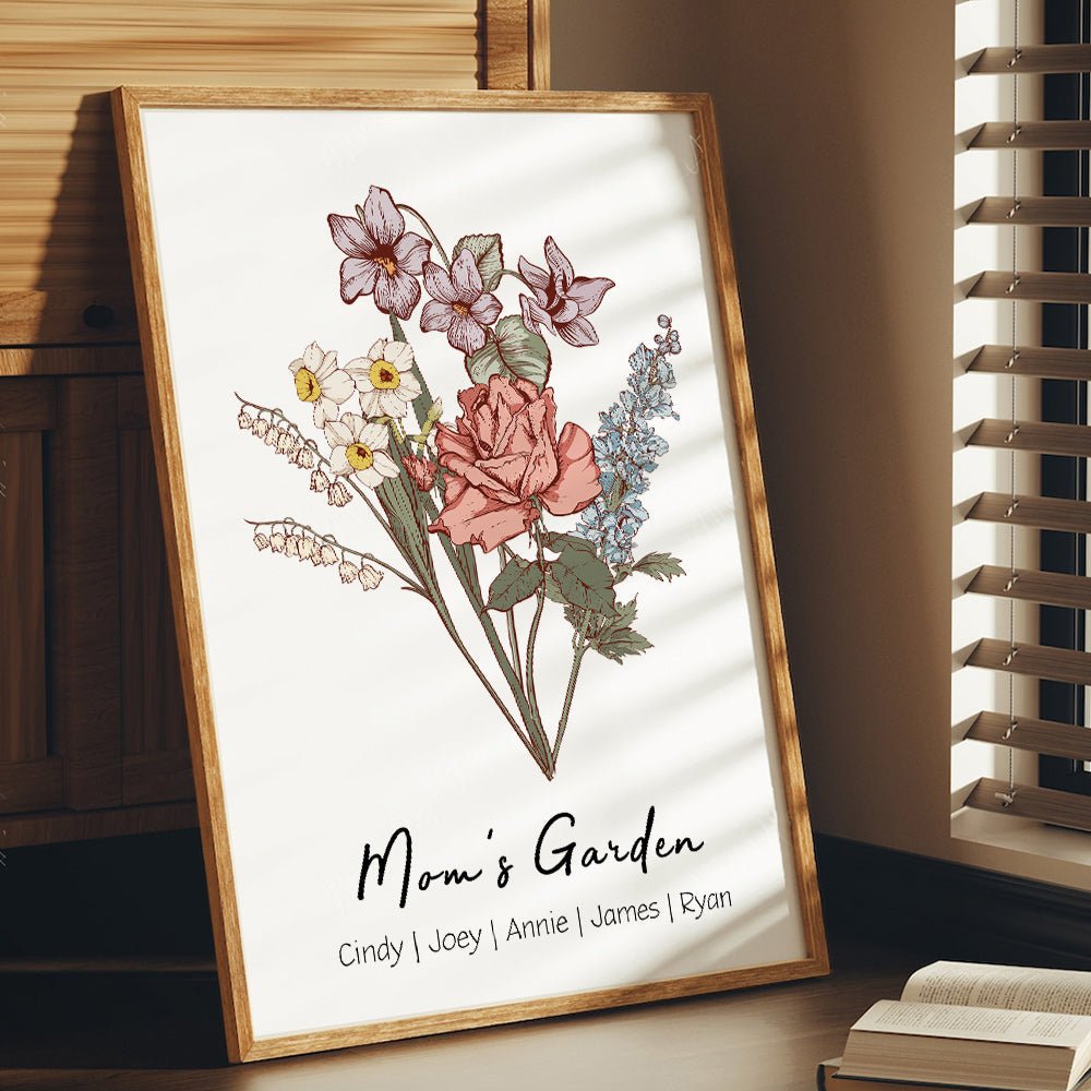 50%OFF Personalized Birth Flower Family Bouquet/Names Frame