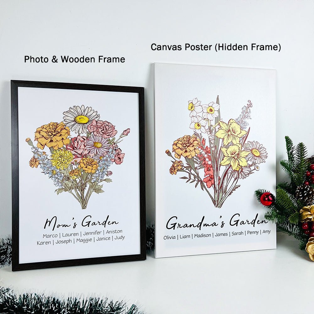 50%OFF Personalized Birth Flower Family Bouquet/Names Frame