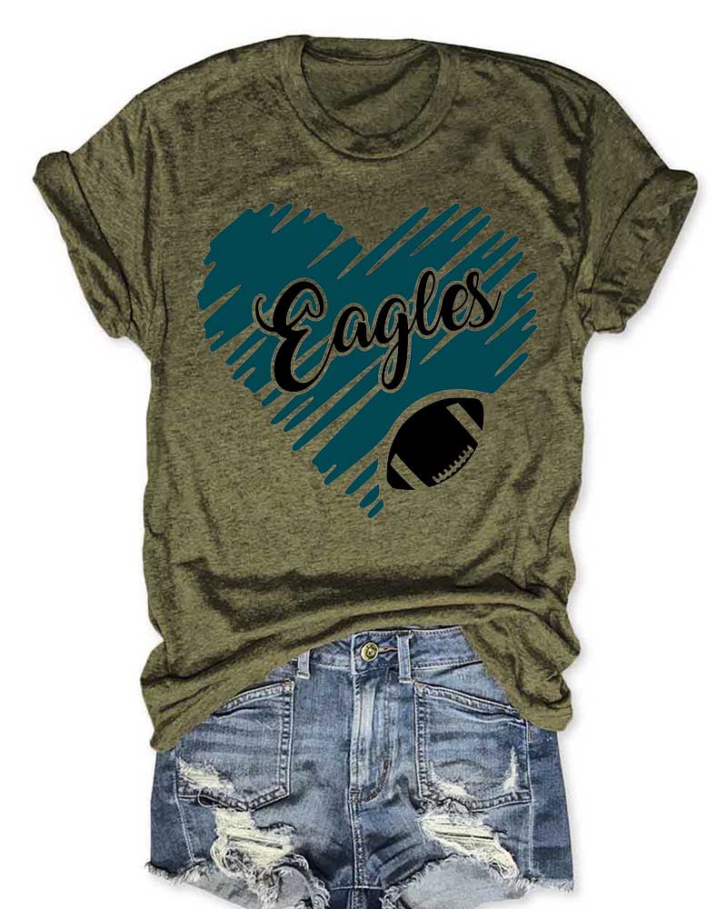 Eagles Heart Design T-Shirt
