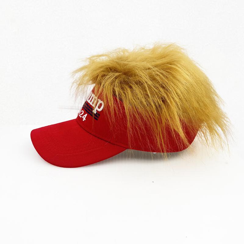 Trump 2024 Hat with Hair,Donald Trump Make America Great Again Wig Hat Embroidered Ultra Adjustable Baseball Cap