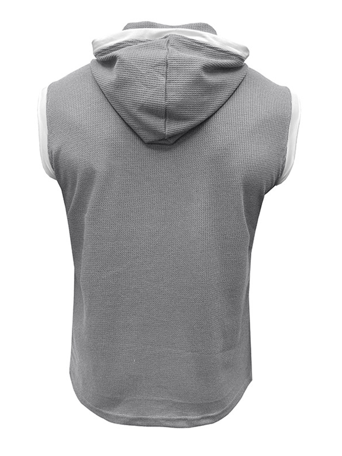 Men's Basic Casual Hooded Sleeveless T-Shirt Vest