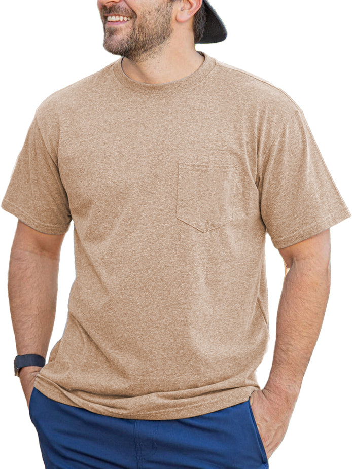 Men's Casual Solid Color Pocket Short Sleeve T-Shirt