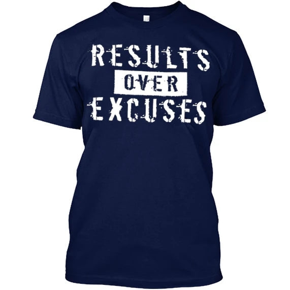 results over excuses letter print mens casual summer t shirt