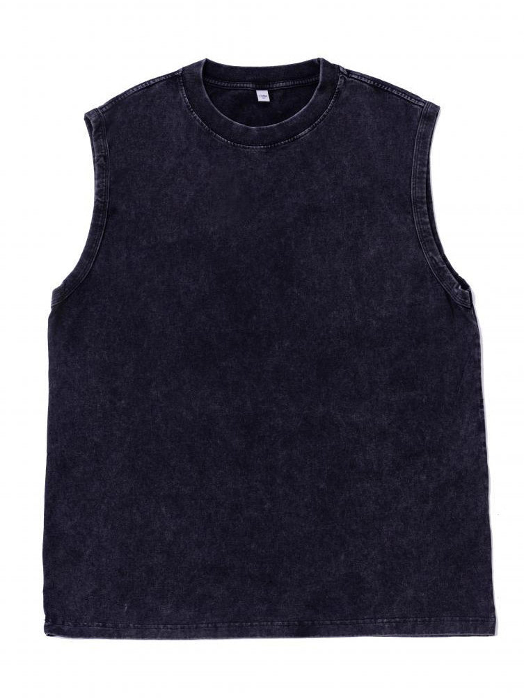 Men's Simple Washed Comfortable Loose Sleeveless T-shirt