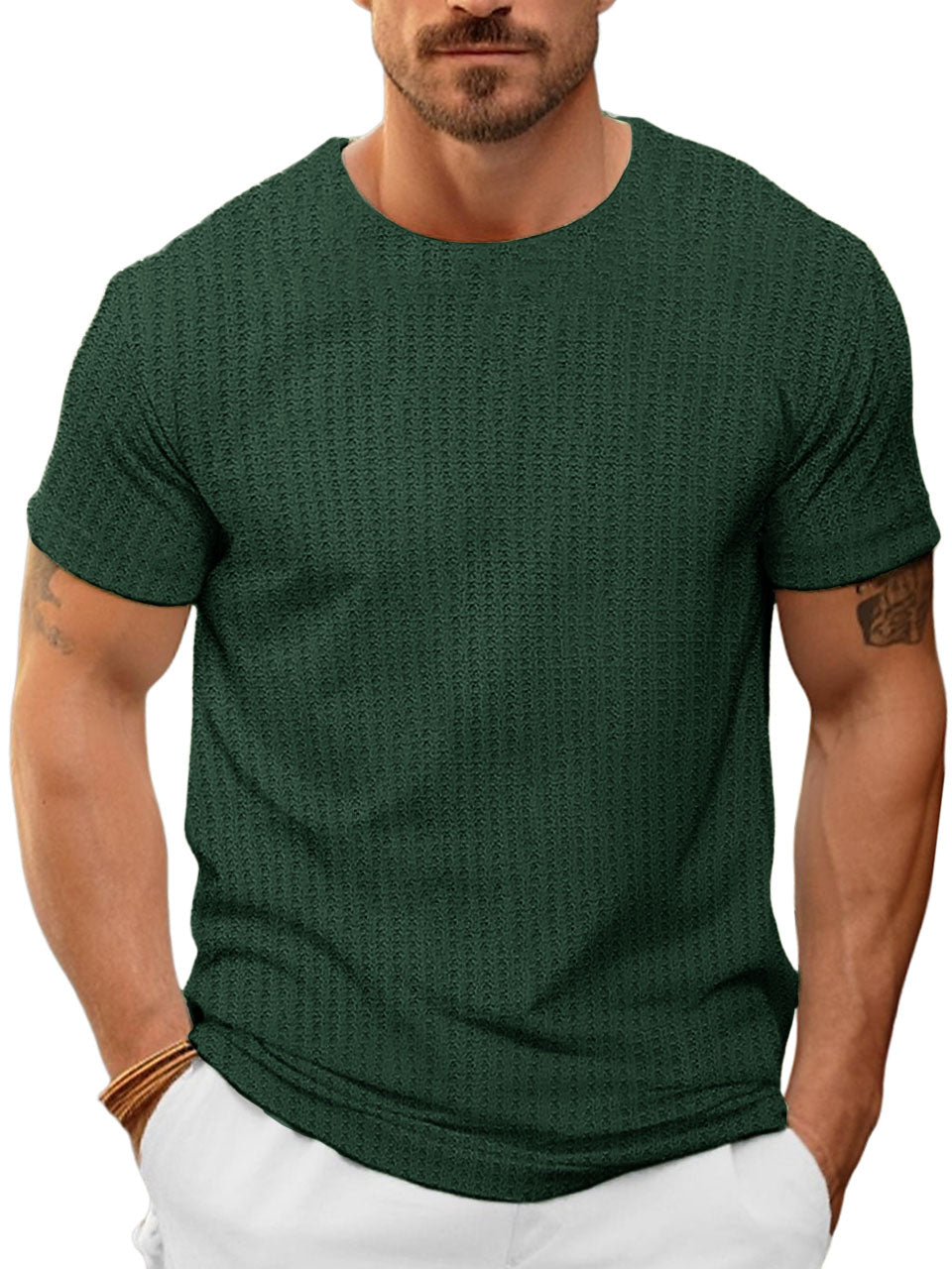 Men's Casual Basic Round Neck Short Sleeve T-Shirt