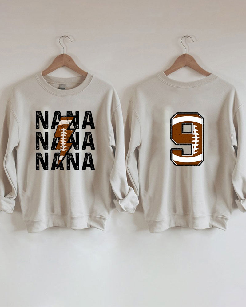 Football Nana Personalized Number Sweatshirt