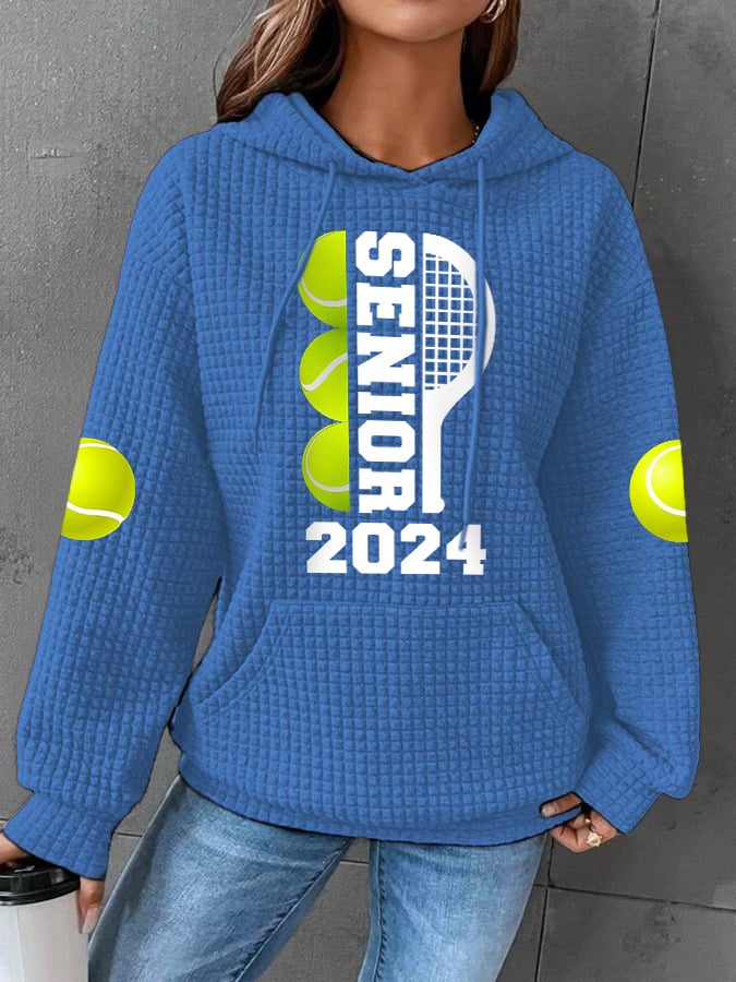 Women's Retro Senior Tennis 2024 Print Hoodie