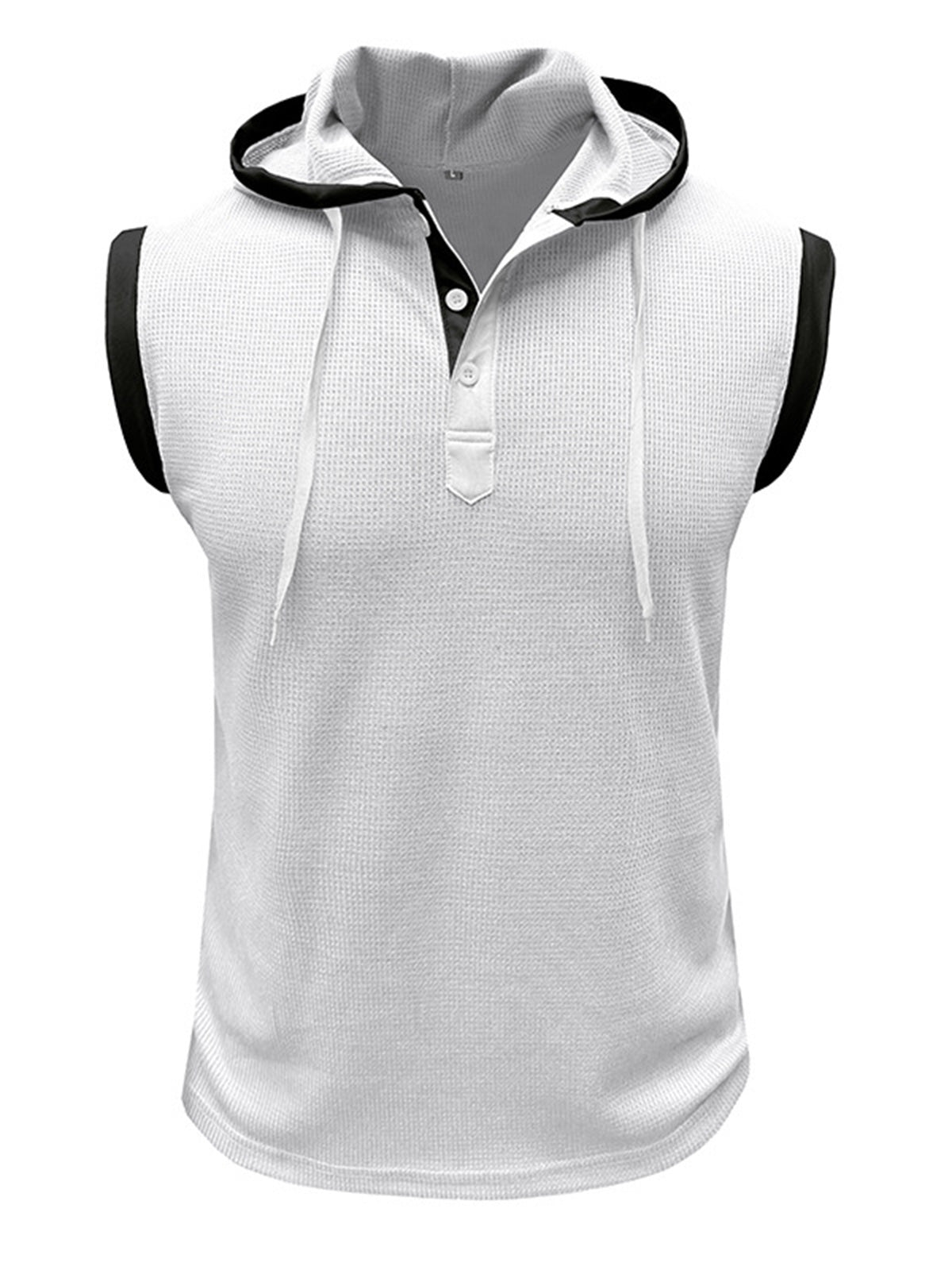 Men's Basic Casual Hooded Sleeveless T-Shirt Vest