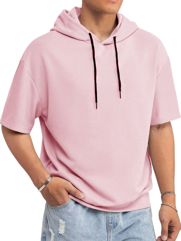 Men's Basic Casual Hooded Short Sleeve T-shirt