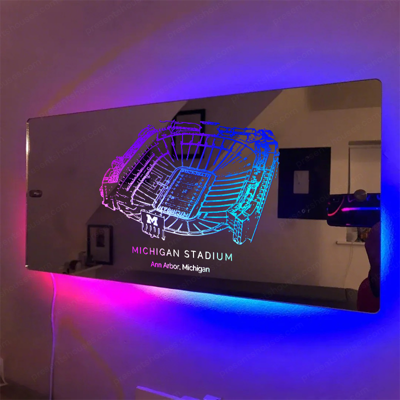 Michigan Stadium Mirror Light-Gifts For Sports Lovers