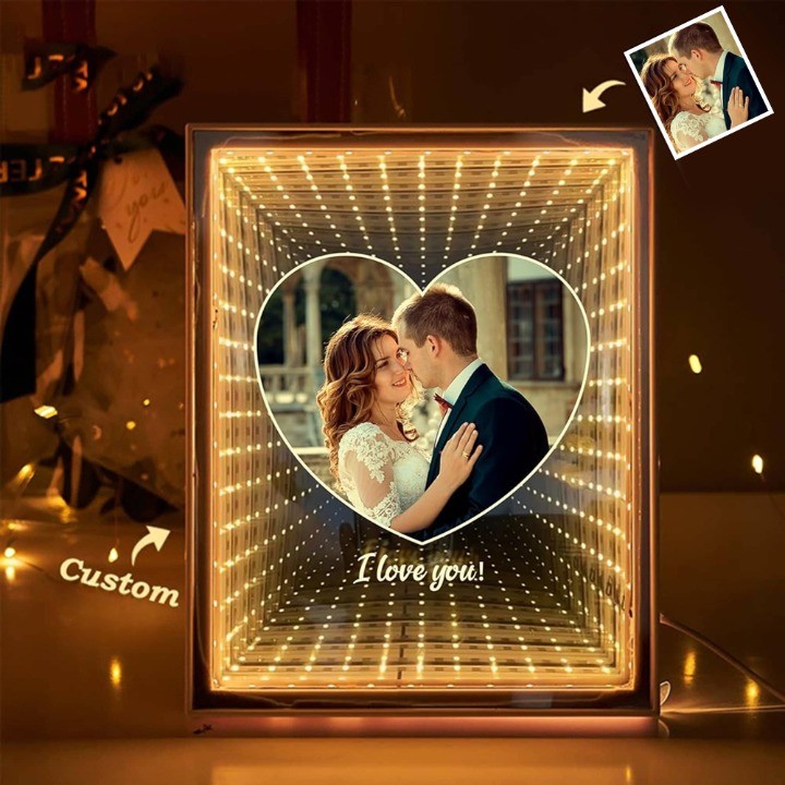 💖Customized Couple Photo Love Corridor Mirror Lamp