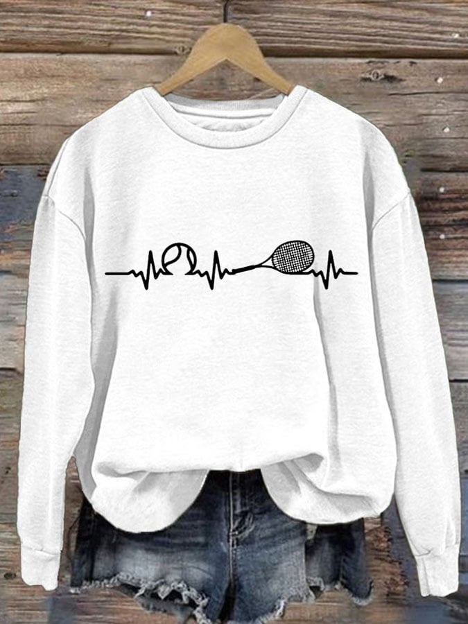 Women's Tennis  Printed Casual Sports Sweatshirt