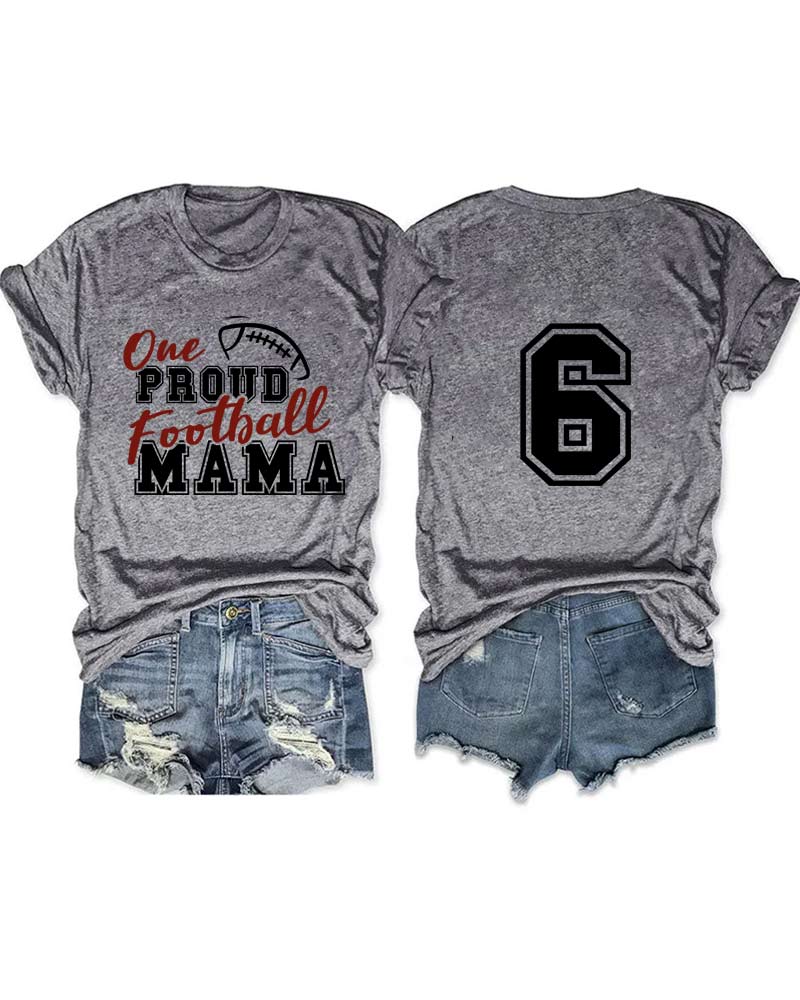 One Proud Football Mama Personalized Number T-Shirt