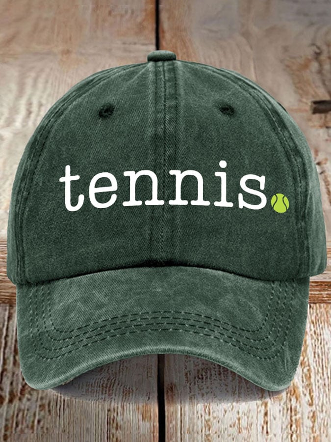 Women's Retro Tennis Print Baseball Cap